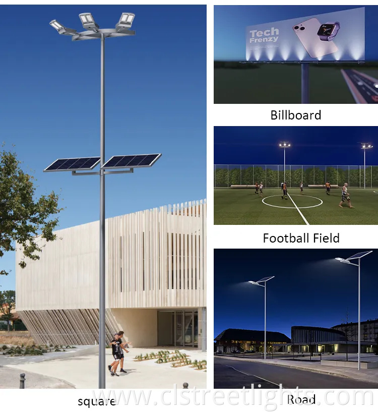 Outdoor Waterproof Integrated All in Two 100W 200W 300W 500W Solar Street Light with Solar Panel for Street